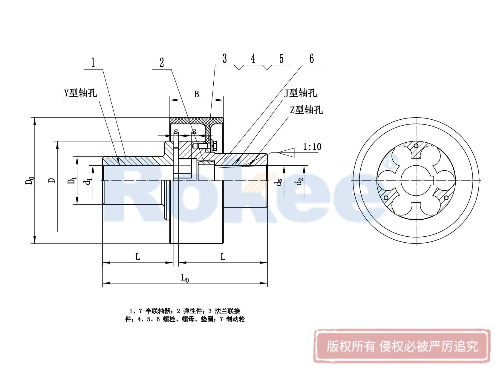 LMZ-I Plum Blossom Coupling With Brake Wheel