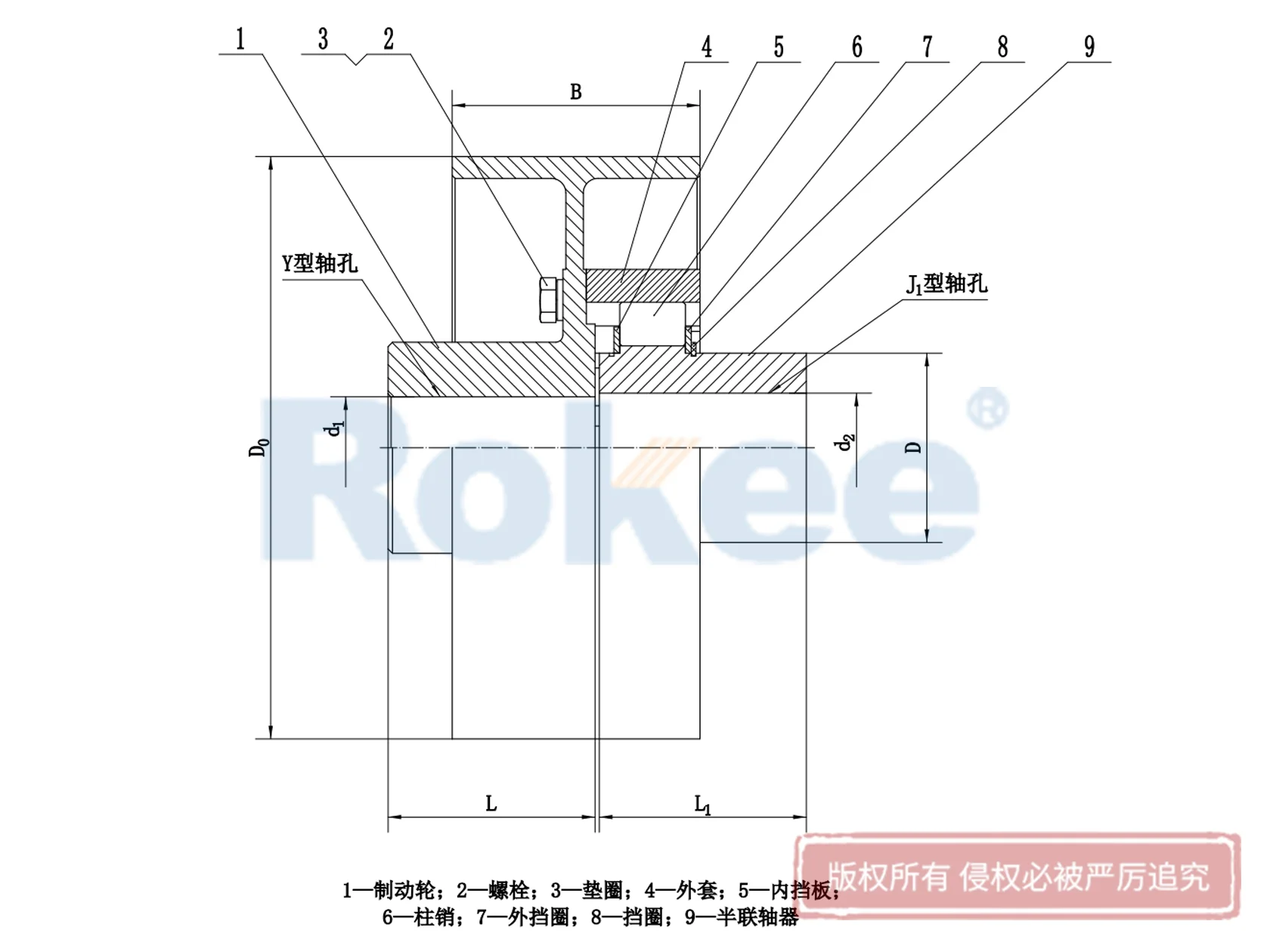 ZLL Crown Pin Coupling With Brake Wheel