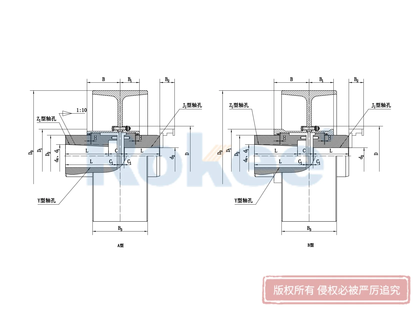 NGCL Curved-tooth Gear Coupling With Brake Wheel