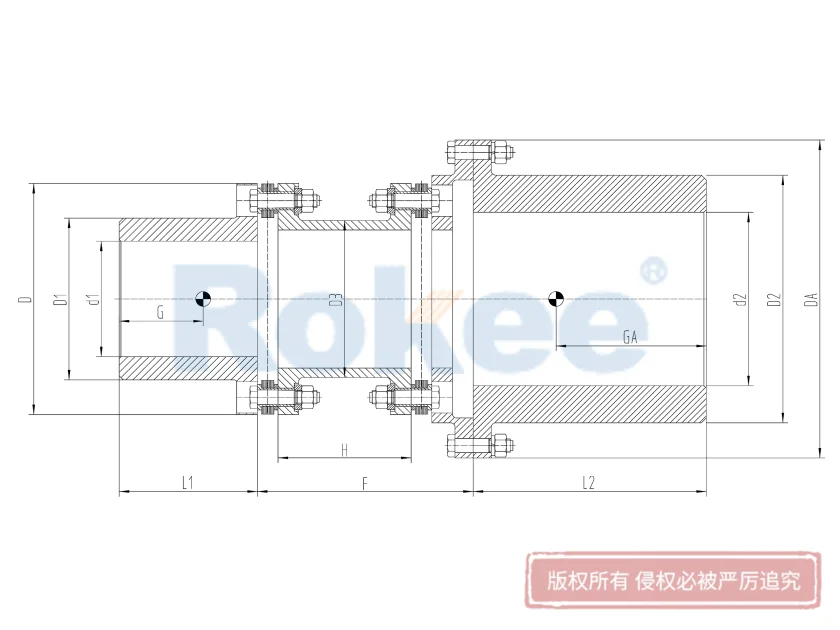 RLAF Large and Small Shaft Mounted Diaphragm Coupling