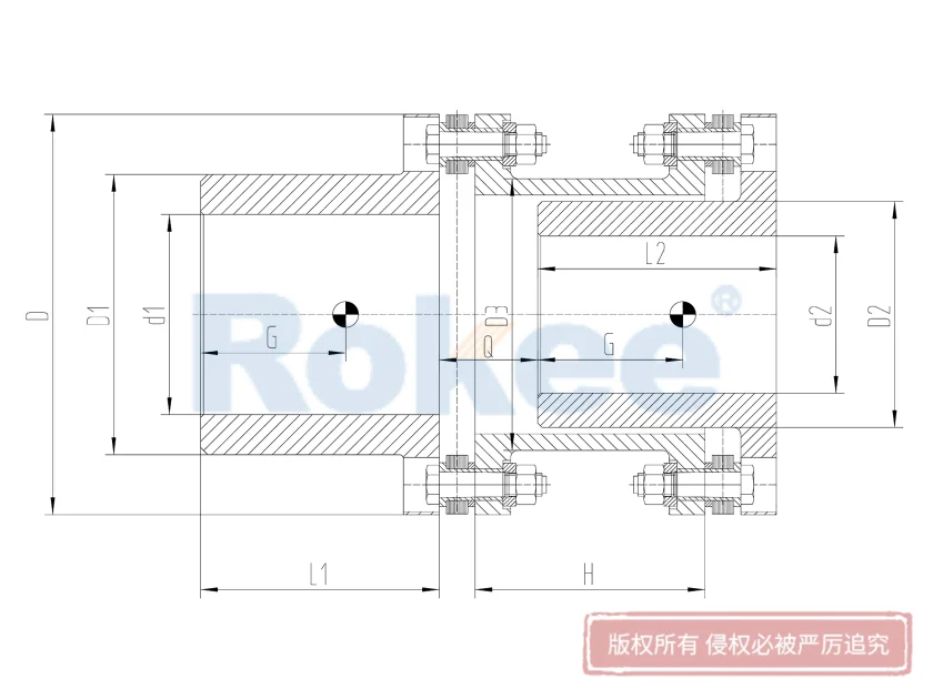 RLAR Single Shaft Sleeve Reverse-mounting Diaphragm Coupling