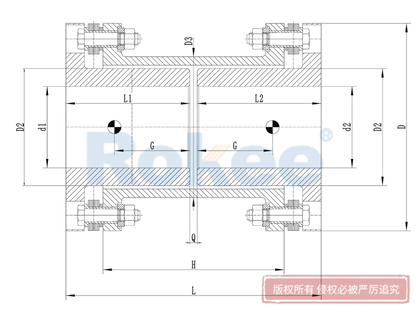 RLARD Double Shaft Sleeve Reverse-mounting Diaphragm Coupling