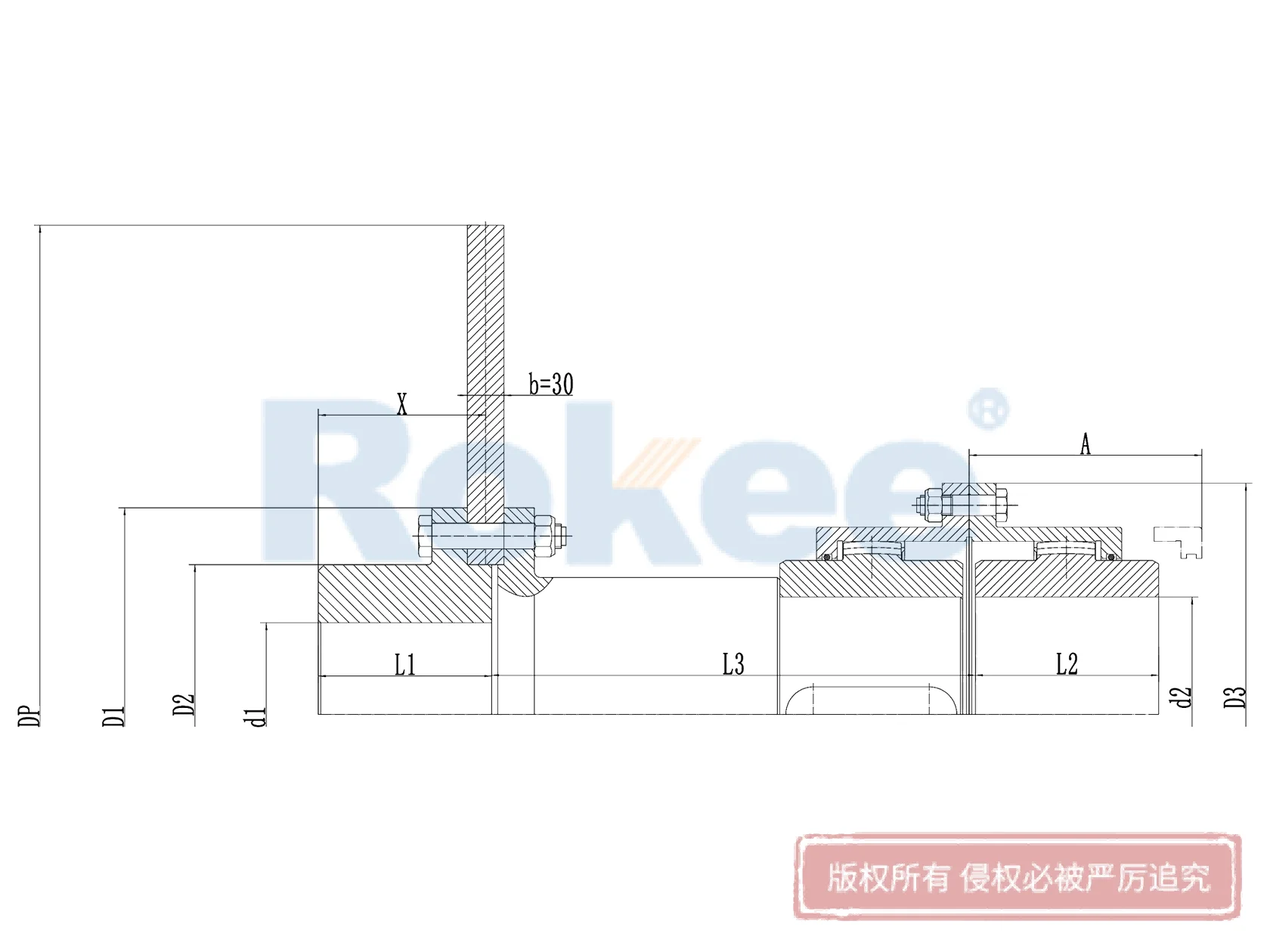 RODF Split Brake Disc Curved-tooth Gear Coupling