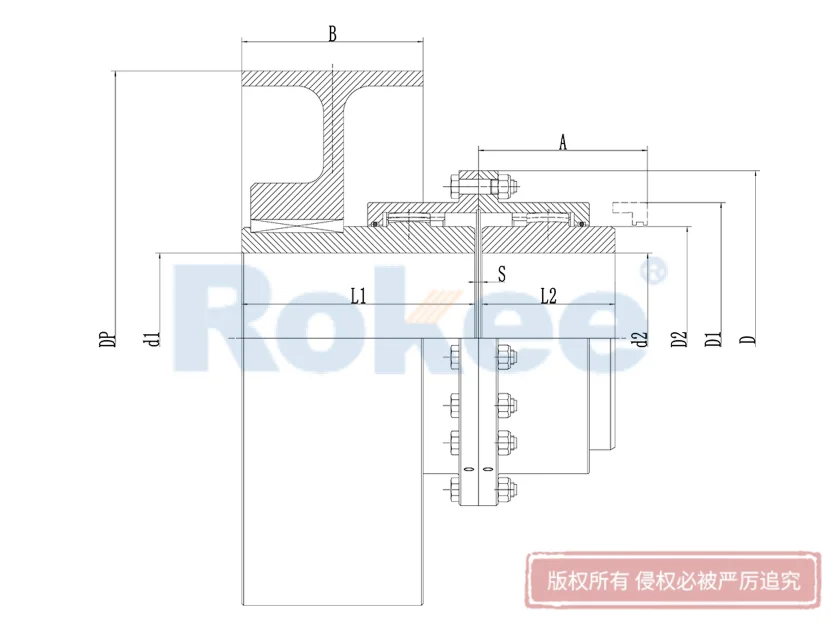 RODU Brake Wheel Curved-tooth Gear Coupling